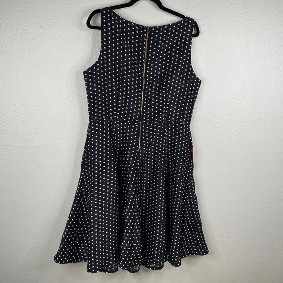 NWT Dress Barn Collection Women's Dress Black Size 16 Polka Dot Retro Holiday - Picture 2 of 15
